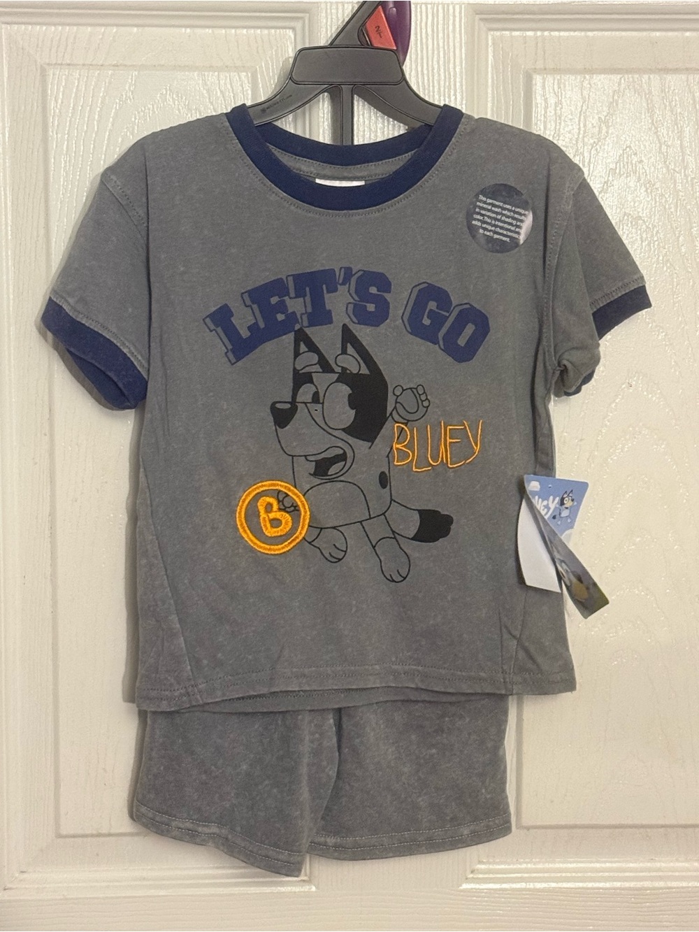 Kids' Grey "Let's Go Bluey" Short Set